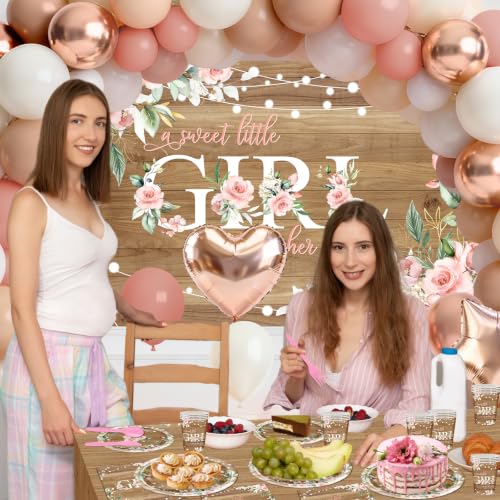 Lecheme Rustic Floral Baby Shower Decorations for Girl 295 PCS, Serves 24 - image 7