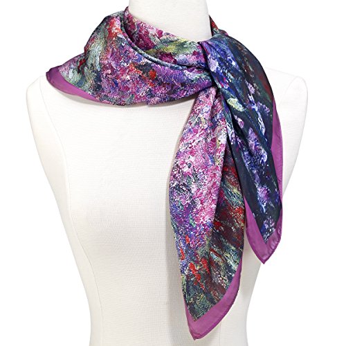 Galleria Enterprises Monet Garden Square Satin Chiffon Scarf3