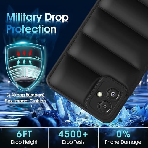 Image of Amazon Brand - Solimo Puffer Case Camera Protection Soft Back Cover for Samsung Galaxy F14 5G - Black