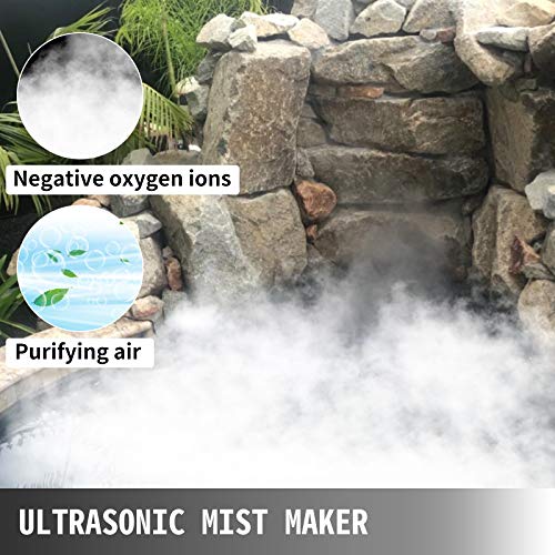 Happybuy Mist Maker 12 Head Ultrasonic Mist Fogger with Waterproof Power Supply Ultrasonic Fogger Humidifier Stainless Steel Pond Mister Fogger 7kg/h Ultrasonic Mist Humidifier for Gardening and Pond - Thumbnail 4