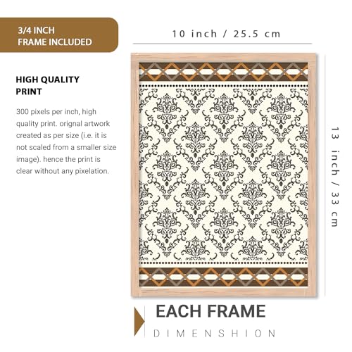 Image of kotart Premium Digital Madhubani Art Paintings with Frame for Home Decor - Framed Wall Painting for Living Room Bedroom Office Room Decor - Painting for Wall Decoration - Pack of 6