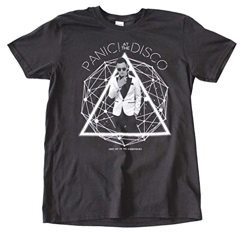 T-shirt Panic! At The Disco galaxie noir pour concert rock taille S