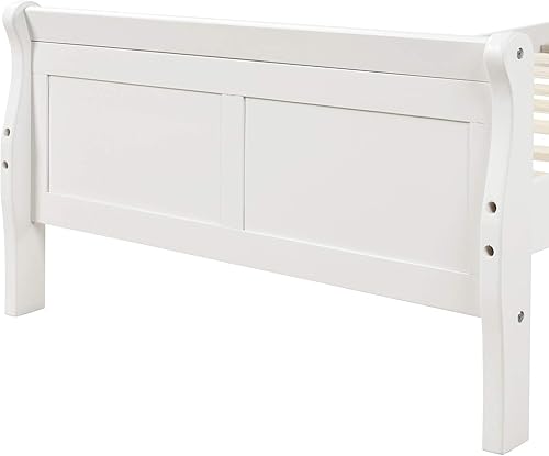 Miniatura 9 de Harper & Bright Designs Base de cama de tamaño individual con cabecero y estribo, marco de cama de plataforma individual de madera con soporte de