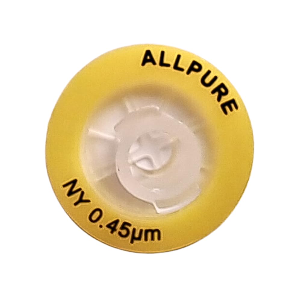 AANIJ® All pure Syringe Filter Hydrophobic Nylon Membrane Disc, 0.45 μm Porosity 13 mm Diameter, PP Housing, Non-Sterile Pack of 10