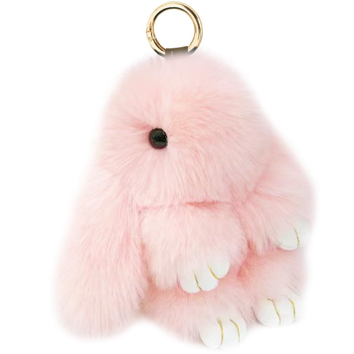Bunny Keychain Soft Fluffy Rabbit Keychain Cute Colorful Rabbit Fur Pom Pom Key Rings for Women Pendant Accessories