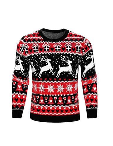 Aseniza Pullover Herren Weihnachten lustiger Weihnachtspullover Strick...
