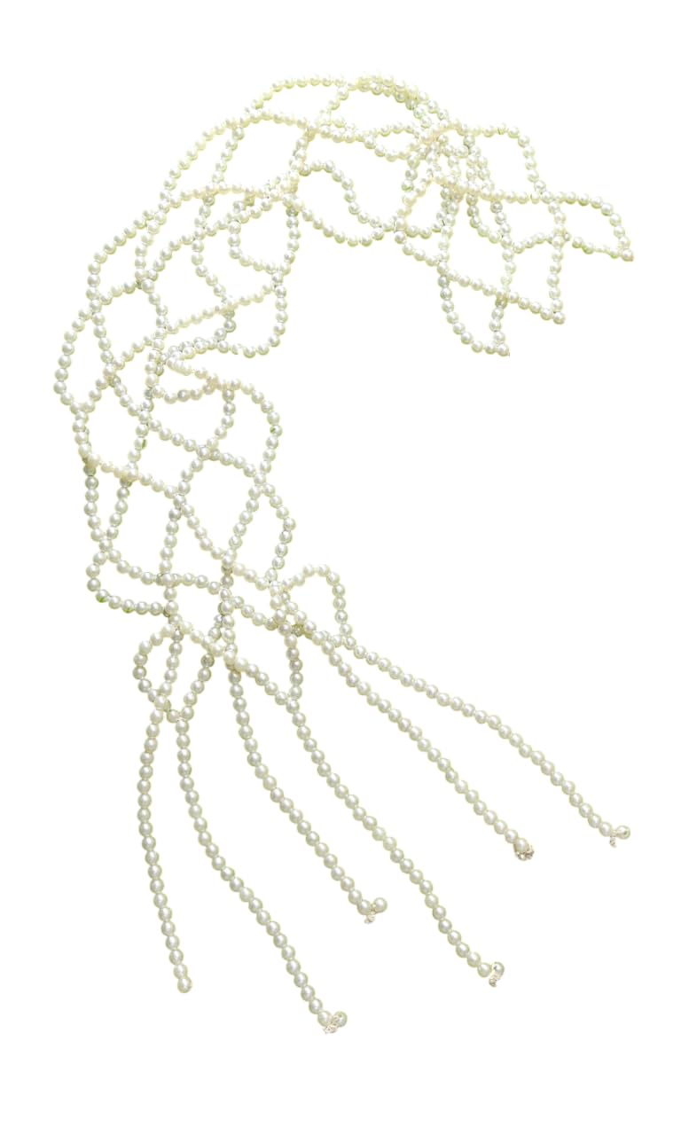 Sangare Enterprises | Traditional White 6 Layer Pearl Paranda | Bridal Hair Accessory for Women | Lightweight Synthetic Pearl | South Indian Braid Hair Decoration | Color White | Size Standard-image-15
