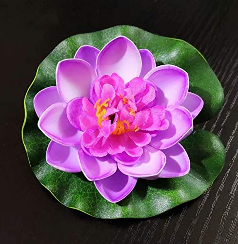 Waymeduo Floating Pond Decor Water Lily/Lotus Foam Flower, 2pcs