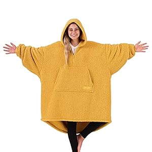 THE COMFY Teddy Bear Quarter Zip | Oversized Microfiber & Sherpa Wearable Blanket with Zipper, Seen On Shark Tank, One…