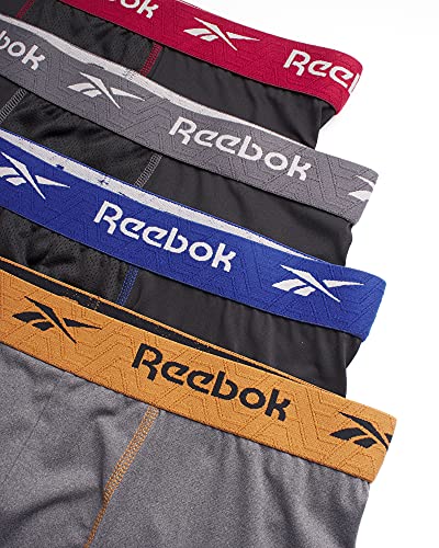 Reebok Men's Active Underwear - Performance Boxer Briefs (4 Pack), Size X-Large, BlackCharcoal New2
