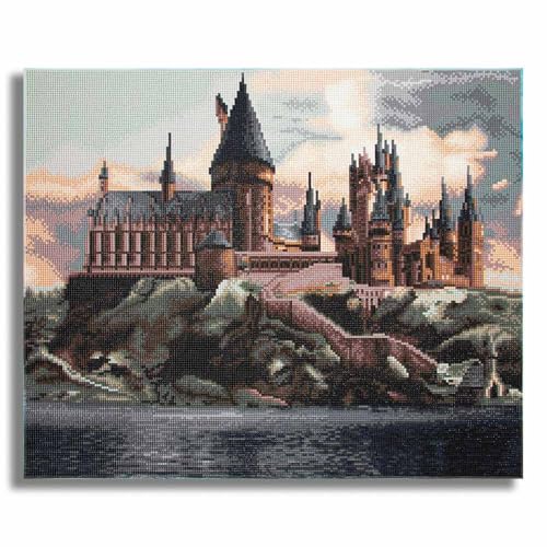 CRAFTHUB Harry Potter Diamond Art Hogwarts Castle 5D Diamond Painting Kit & Tools with Big Trays & Light Pens Officially Licensed Merchandise 19.7 x 23.6