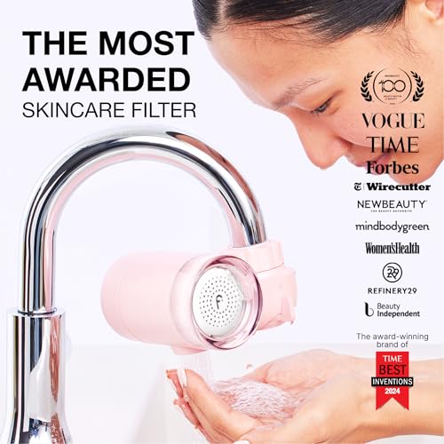 Image of Filterbaby Skincare Filter 2.0, Bathroom Sink Filter Faucet for Skin Care | 99.9% Chlorine Removal - 0.000001 mm Carbon Fiber, Clinically Tested, Skin Hydration in 2 Weeks (Light Pink)
