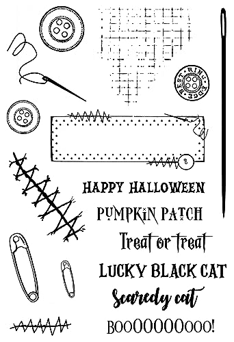Sam Poole Collection-Stamp Set-Halloween Patch, 6 x 4 in, Clear