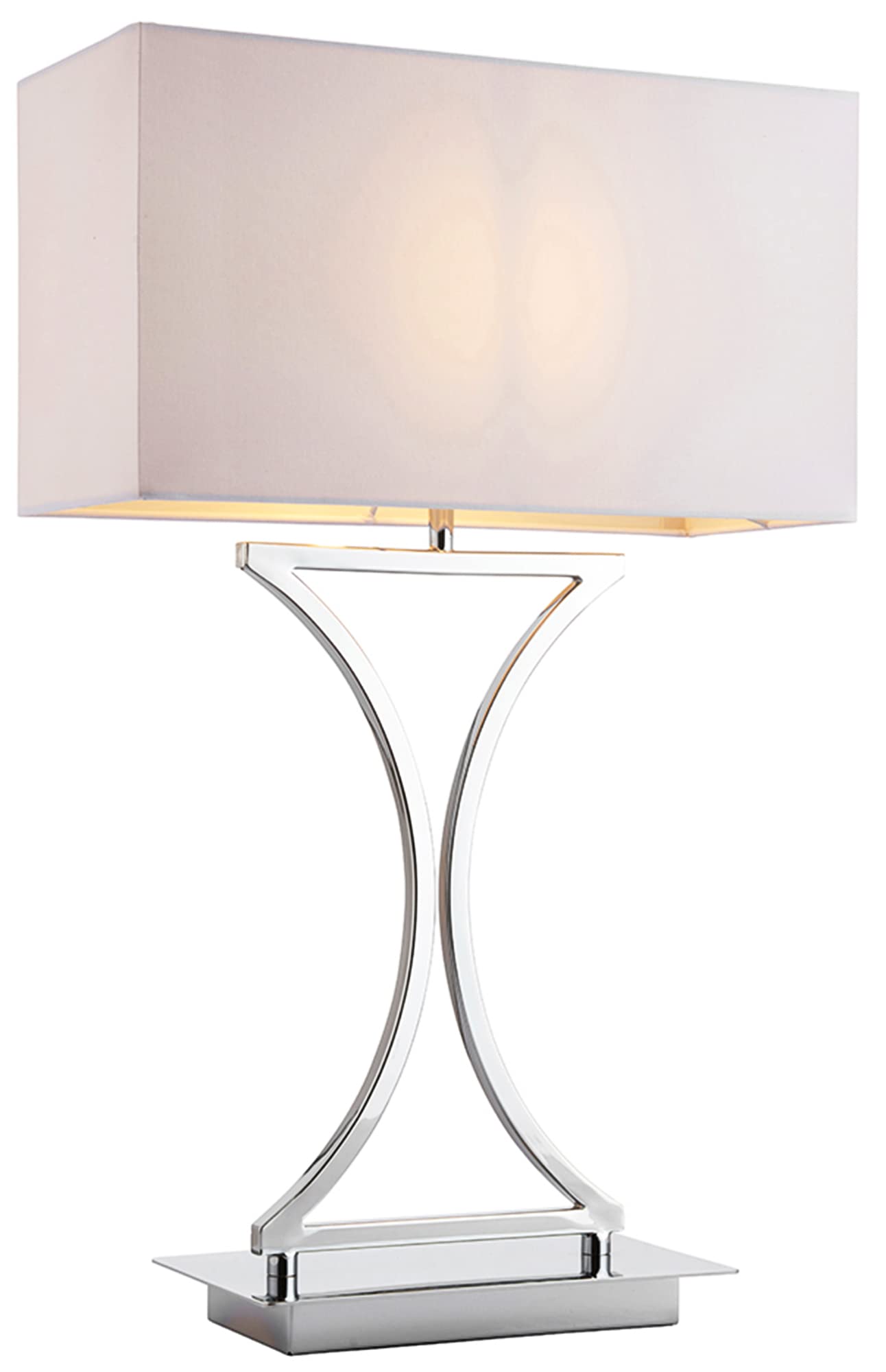 Betta Lighting Bedside Lamp - Bedroom Lamp in Chrome Plate Finish with White Cotton Mix Shade - Small Table Light Lampshade for Living Room - Requires 60W E14 Candle (Bulb Not Supplied)