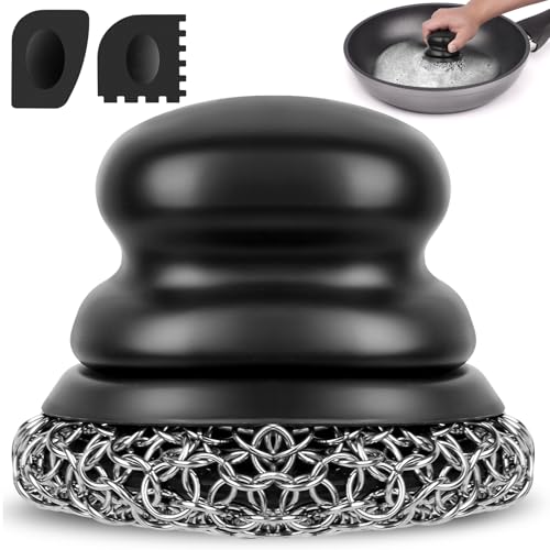 Comparison: Best Cast Iron Grill Pan Scraper 6 Onewly Cast Iron Scrubber and Scraper, Chain Mail Scrubber Cast Iron for Cleaning Dishes, Stock Pots, Pans, Griddles, Grills, Dish Scouring Pads