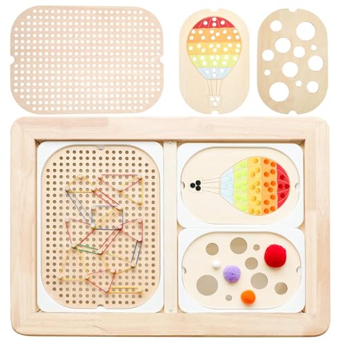 Mamimami Home Paneles de madera sensoriales - Cajas de almacenamiento grandes y pequeñas para pizarras sensoriales - Pizarras colgantes, de tamaño y color - Accesorios: tacos, bandas elásticas
