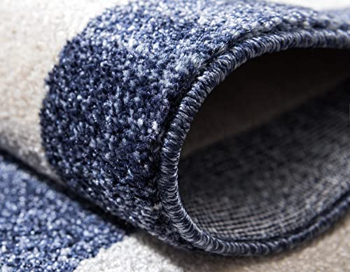 Unique Loom Del Mar Collection Area Rug - Maria (7' 1" X 10' Rectangle, Navy Blue/ Ivory) #TOP5