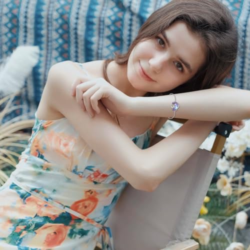 Dragon Bracelet for Women Sterling Silver Dragon Bracelet with Purple Heart Crystal Jewelry Gift for Women4