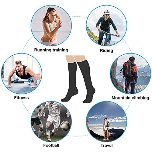 LEOSTEP Compression Socks for Men & Women (4Pair) Non-Slip Long Tube Stocking Ideal for Running,Nurse,Travel,Flight - Image 4