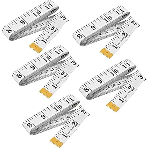 5 Stück Maßband 2m, Maßband cm und Zoll, Weiches Maßband, Rollmaßband 2m, Schneiderband, Bandmass, Zentimetermaßband 79Zoll, Rollmaßband Nähen, Massband Körper 200cm, Maßband für Kleidung (2 Meter) Cover