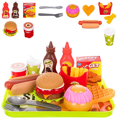 Preisvergleich Produktbild ISO TRADE Fastfood Set Küchenspielzeug Set mit Tablet Kinder Rollenspiele Spielzeug 11475