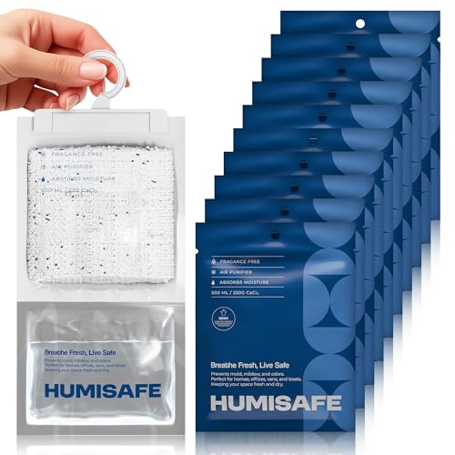 HUMISAFE Pack x10 2,3KG Bolsas Antihumedad Armarios | Antihumedad Habitacion | Absorbe Humedad | Deshumidificador Percha Colgante | Quita Moho, Olores y Humedades. Calidad Europea HUMISAFE Pack x10 2,3KG Bolsas Antihumedad Armarios | Antihumedad Habitacion | Absorbe Humedad | Deshumidificador Percha Colgante | Quita Moho, Olores y Humedades. Calidad Europea