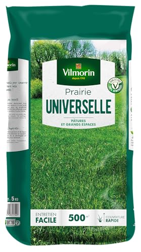 VILMORIN - Prairie Universelle - Pour pâtures et grands espaces - Idéale pour les animaux - Robuste - Entretien facile - Couverture rapide - 5 Kg = 500 m² de Prairie