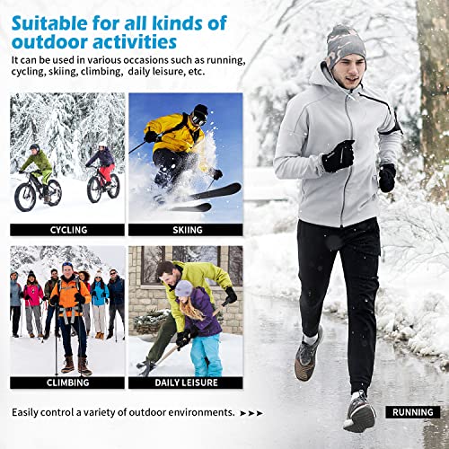 Guantes de Invierno, Guantes Ciclismo Guantes de Pantalla Táctil Impermeable Guantes Deportivos Running Cálido resistentes al viento para Esquí Nieve Ciclismo Deporte Gym para Hombre y Mujer M - imagen 6