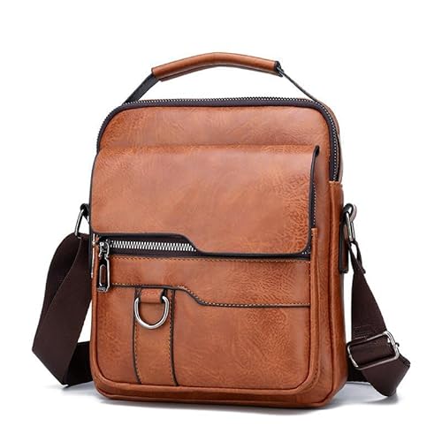 Shoulder Bag Pochete Necessaire Mini Bolsa Transversal Tiracolo Couro Masculino Feminina (Caqui)