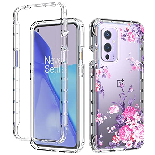 Vokuha Case For Oneplus 9 5G Case For Girls, Cute Floral Crystal Clear Tpu Bumper Shockproof Protective Armor Cover For Oneplus 9 5G (Rose Flower) #TOP5