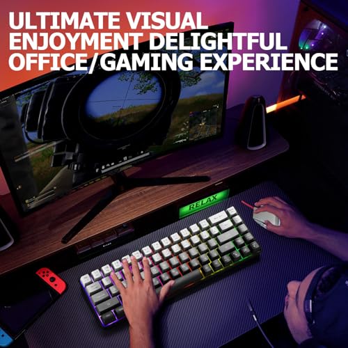 Image of Guiheng Wired 60% Gaming Keyboard and Mouse Combo, Ultra-Compact 61 Keys RGB Backlit Mini Keyboard, Lightweight 3200 DPI Optical, Wired Gaming Set for Windows,PC, MAC PS5 Xbox Gamer(Gradient Grey)