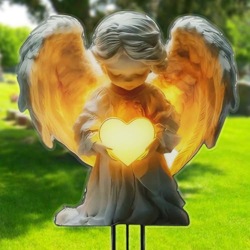 Zidoley Grabschmuck Wetterfest, 2D Grabengel Wetterfest Aus Acryl,...