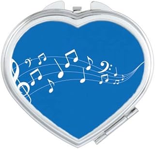 Flappg 5-le Staff Blue Mirror Heart Portable Hand Pocket Makeup