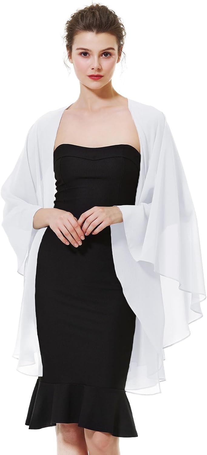 BEAUTELICATE Chiffon Shawl Bridal Wedding Wrap Long Evening Scarves Scarf - Image 2