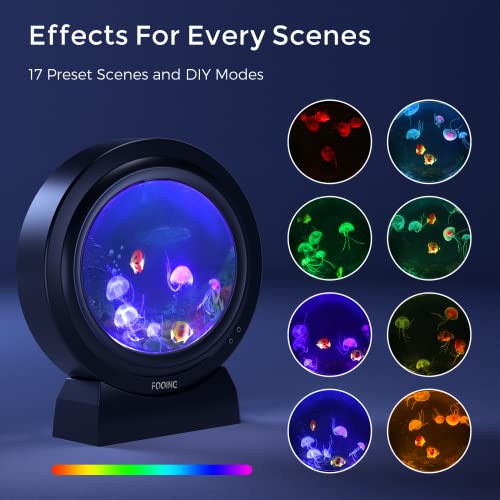 Jellyfish Lava Lamp Aquarium Wall Lights Electric Round Jellyfish Lamp Fake Fish Tank Night Light With 17 Led Color Changing Mood Light, Usb Charging Port & Remote Control #TOP4