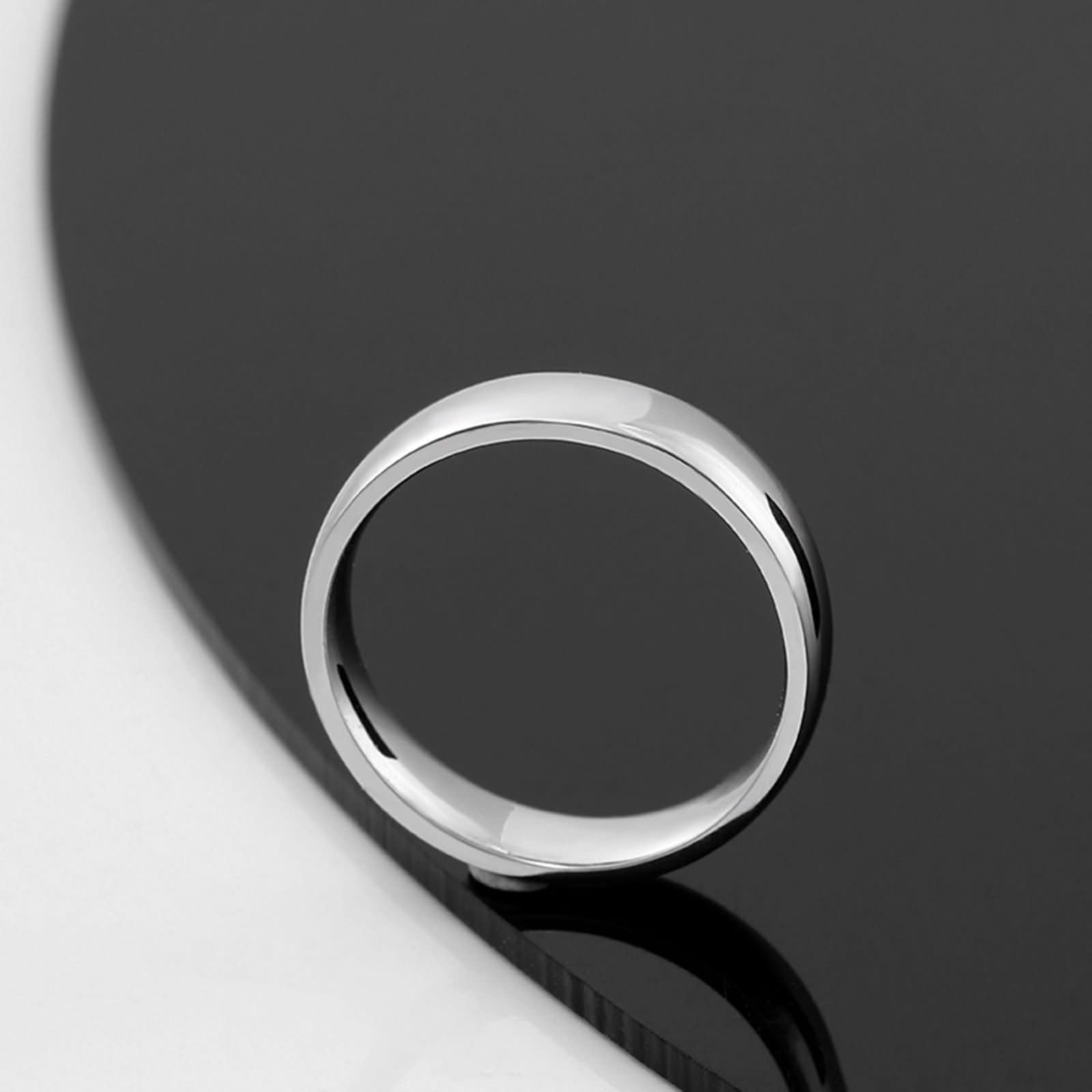 Anillo de oro blanco de 9 quilates/14 quilates/18 quilates para hombre sin piedras preciosas, anillos para hombre redondo simple