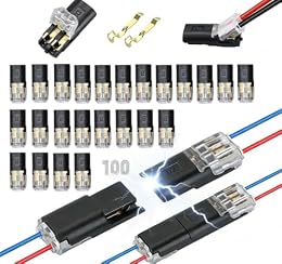 100pcs Double Wire Plug in Connector with Locking Clasp