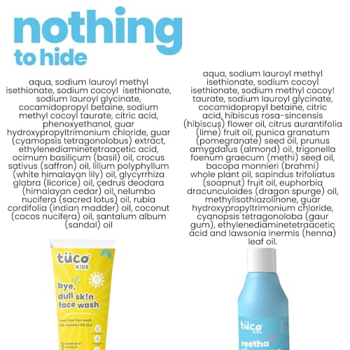 Image of Tuco Kids Combo | Mild Shampoo (300ml) & Face Wash (100ml) | Ages 2-5, 4-10, 10-15, 5-10 Years | Paraben & Sulphate Free | Pack of 2