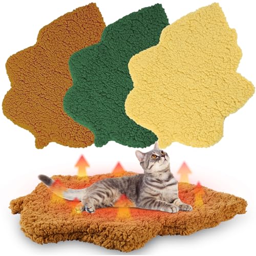 BrightRow 3 Pack Self Warming Pet Bed Leaf Shape Self