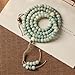 Mansiyuyee Natural Green Bodhi Seed 108 Mala Beads Bracelet for Women Buddhist Prayer Beads Necklace