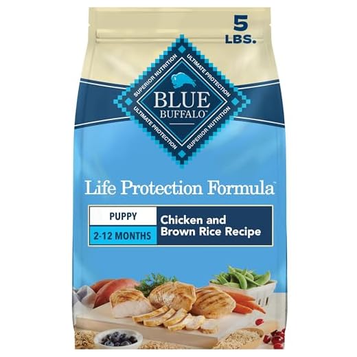 Blue Buffalo Life Protection Formula Puppy Dry Dog Food with DHA and ARA, Made with Natural Ingredients, Chicken & Brown Rice Recipe, 5-lb Bag