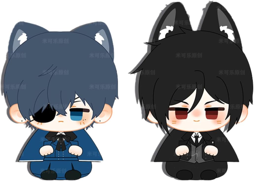 Sebastian Michaelis Ciel Phantomhive Stuffed Keychains Plush Pendant Lovely Decoration for Keys Bags Gift for Fans