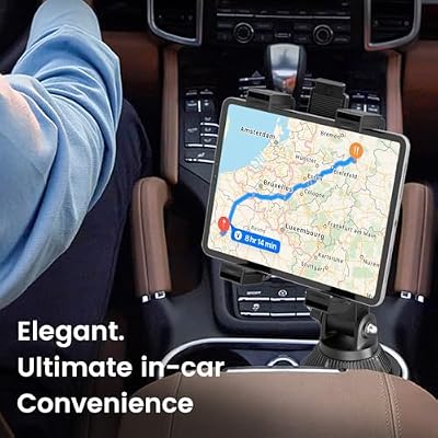 OHLPRO Cup Holder Car Tablet Mount for Truck, Universal iPad Holder for 7-11 iPad Pro Air Mini, Galaxy Tab, Adjustable Arm, Extendable & Flexible Car Mount for Road Trip Essentials,Travel Accessories