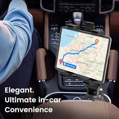 OHLPRO Cup Holder Car Tablet Mount for Truck, Universal iPad Holder for 7-11" iPad Pro Air Mini, Galaxy Tab, Adjustable Arm, Extendable & Flexible Car Mount for Road Trip Essentials,Travel Accessories by OHLPRO - Image 2