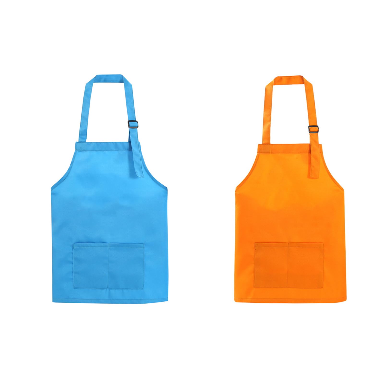 2 Piezas Delantal para Niños Delantal de Cocina para Niños Delantal Infantil con Bolsillos para Cocina, Delantales de Jardín, para Cocinar Hornear Pintar Artesanías (para 9-12 Años) (Azul y Naranja)