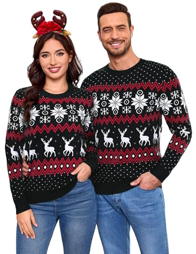 Aottori Damen Herren Weihnachtspullover Paare Set Ugly Christmas...