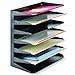 MMF Industries STEELMASTER Legal-Size Horizontal File Organizer | 7-Tier Tray Design | ID Label Holder | Black | Scratch & Chip-Resistant Finish | Steel Construction | Wall File Organizer
