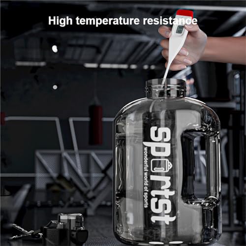 Bouteille d'eau avec marqueur de temps gourde XXL de 2,7L noire
