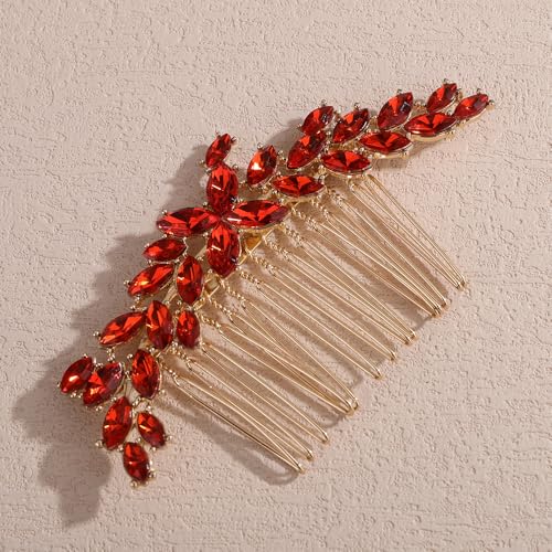 Peine de cristal rojo para cabello miniatura 2