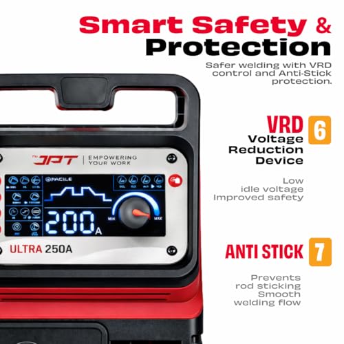 Image of JPT True Output 200A Ultra Heavy Duty MMA Inverter Welding Machine | Lift TIG, Full Digital Display, VRD Safety, Hot Start, Arc Force, Anti-Stick & Fine Tuning Control